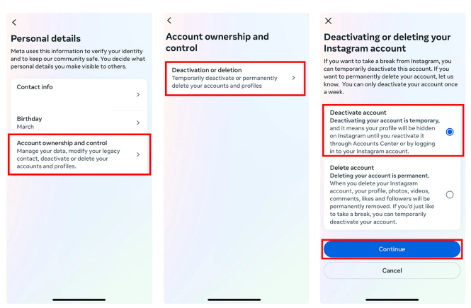 دیلیت اکانت اینستاگرام