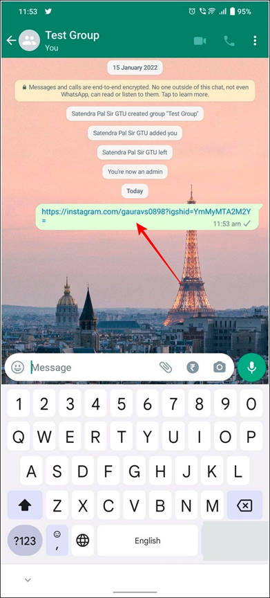چگونه لینک پیج اینستاگرام را در تلگرام و واتساپ به اشتراک بگذاریم
