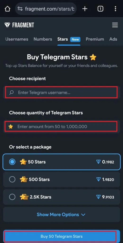نحوه خرید استارز تلگرام؛ چگونه ارز دیجیتال تلگرام را بخریم نحوه خرید استارز تلگرام از فرگمنت
