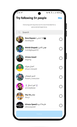 پیشنهاد فالو اینستاگرام