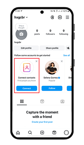سینک کردن کانتکت با اینستاگرام