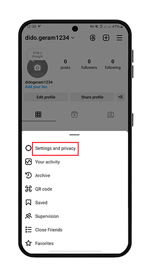 تنظیمات ساخت اکانت دوم اینستا