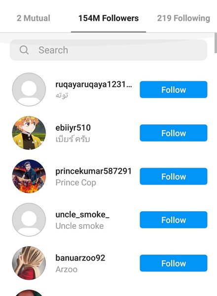 ترتیب فالوورها در اینستاگرام دیگران