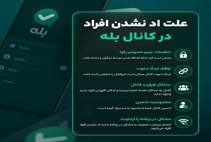 علت اد نشدن افراد در کانال بله